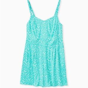 torrid Aqua Floral Print Romper